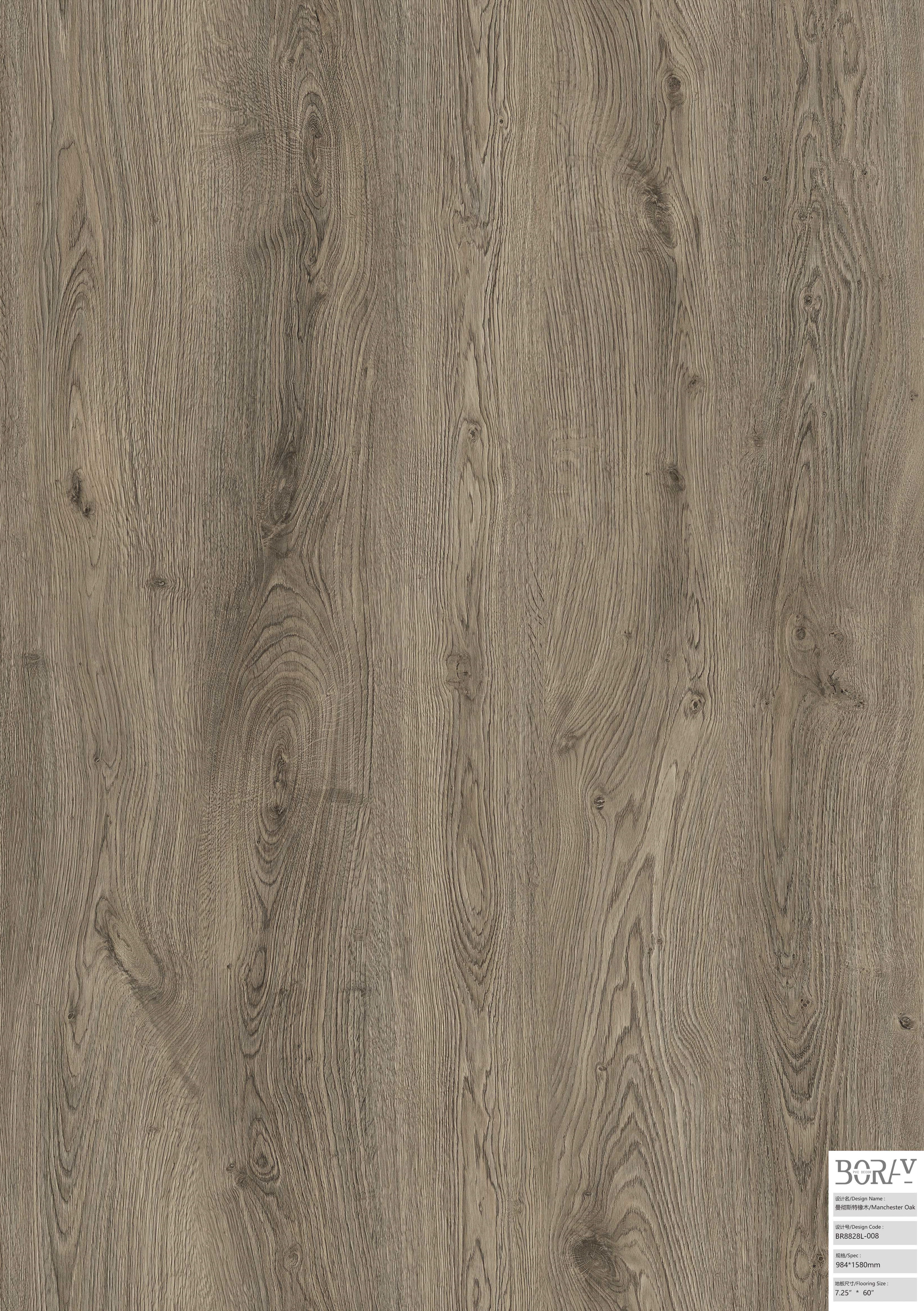 BORUI 8828L Manchester Oak PVC DECOR FILM FOR SPC/LVT/WPC FLOORING