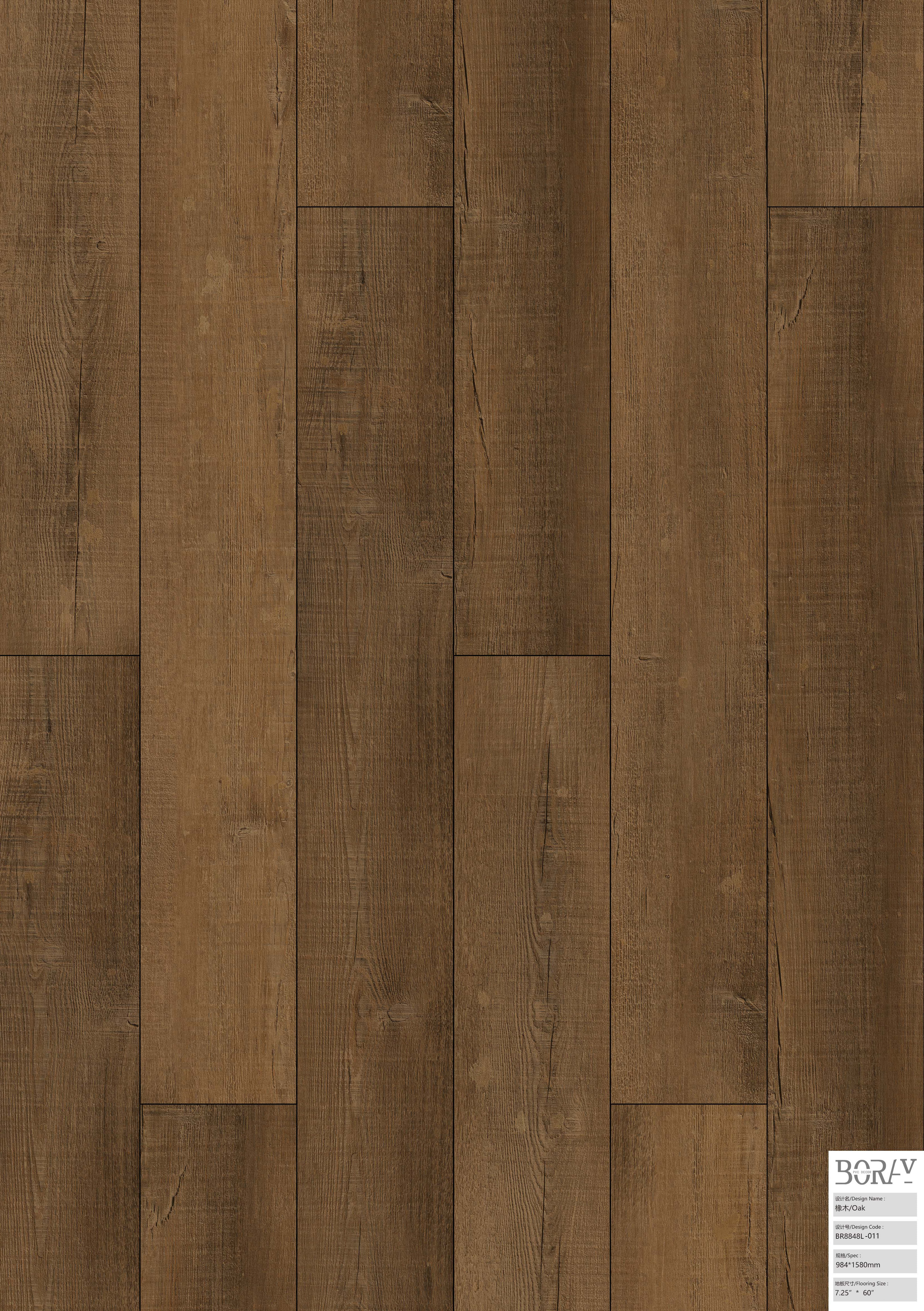 BORUI 8848L Oak PVC DECOR FILM FOR SPC/LVT/WPC FLOORING